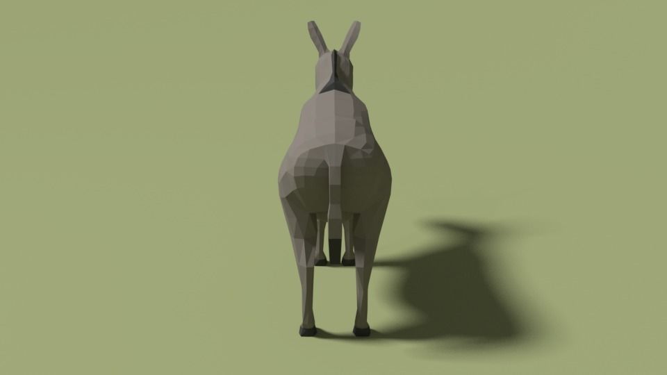 Low Poly Cartoon Donkey Low-poly 3D model_3