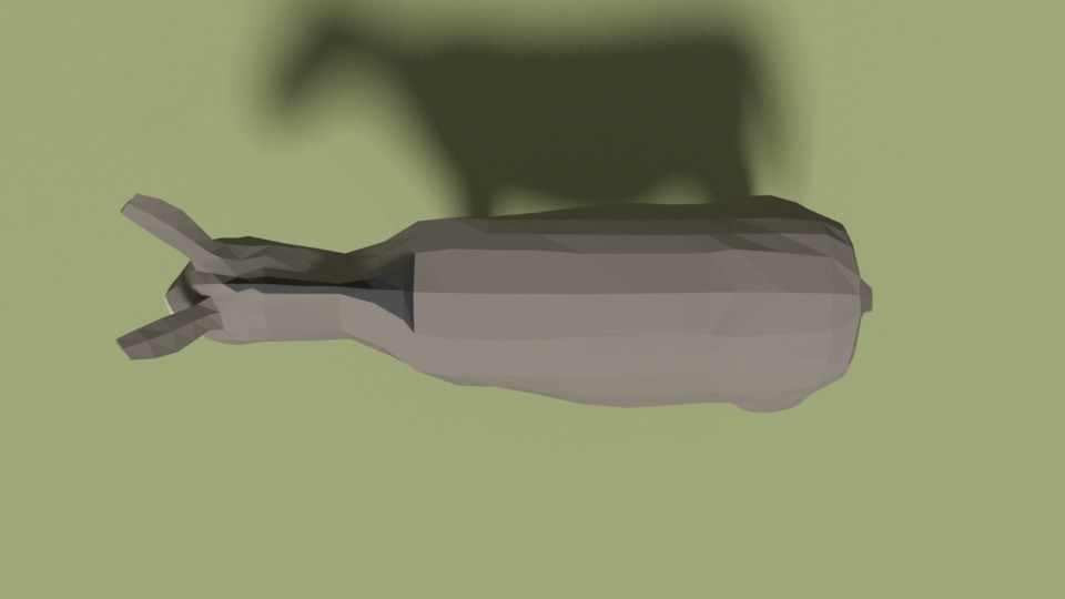 Low Poly Cartoon Donkey Low-poly 3D model_5