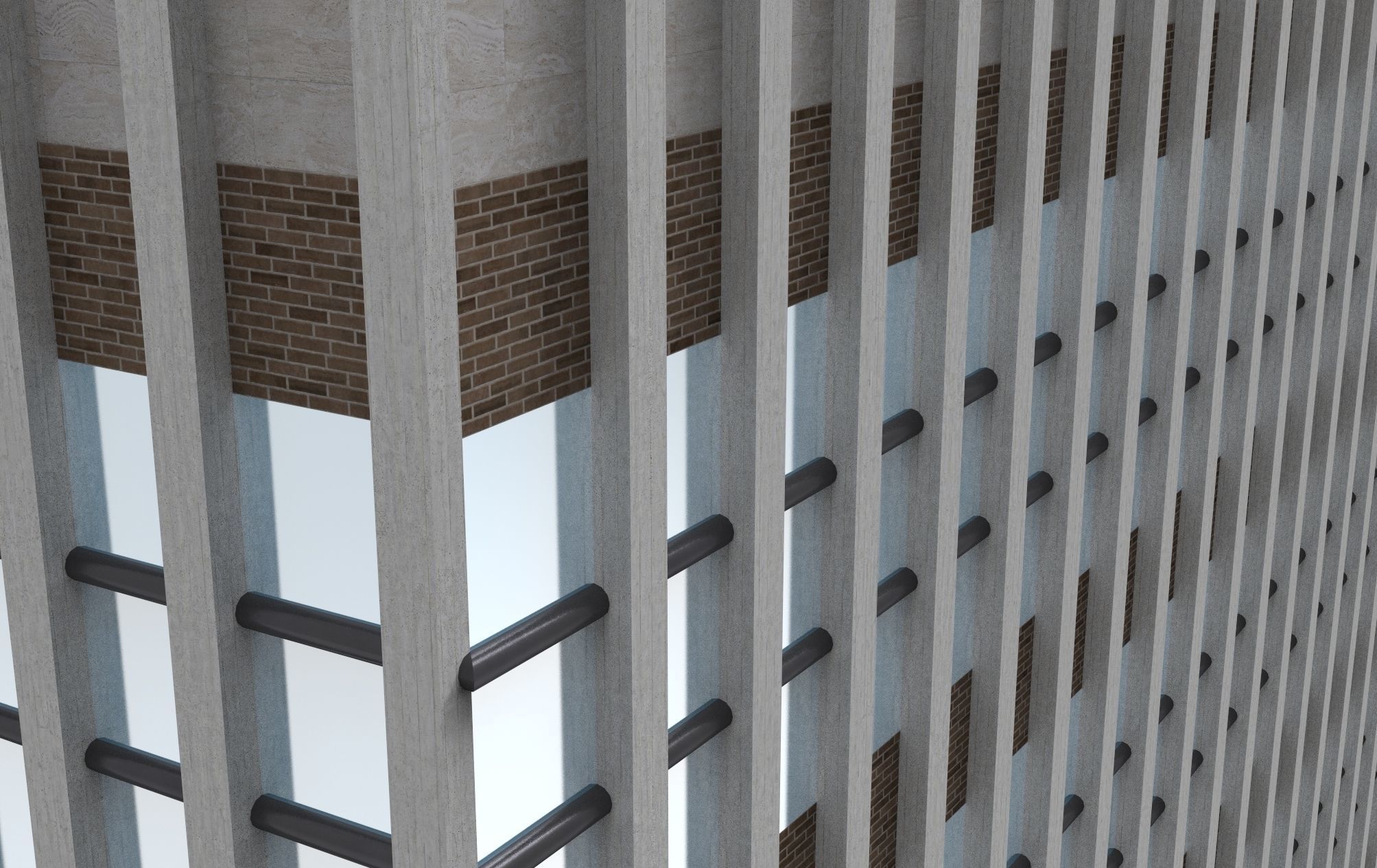 Skyscrapers Pack 7 modern commercial buildings 3D model_3