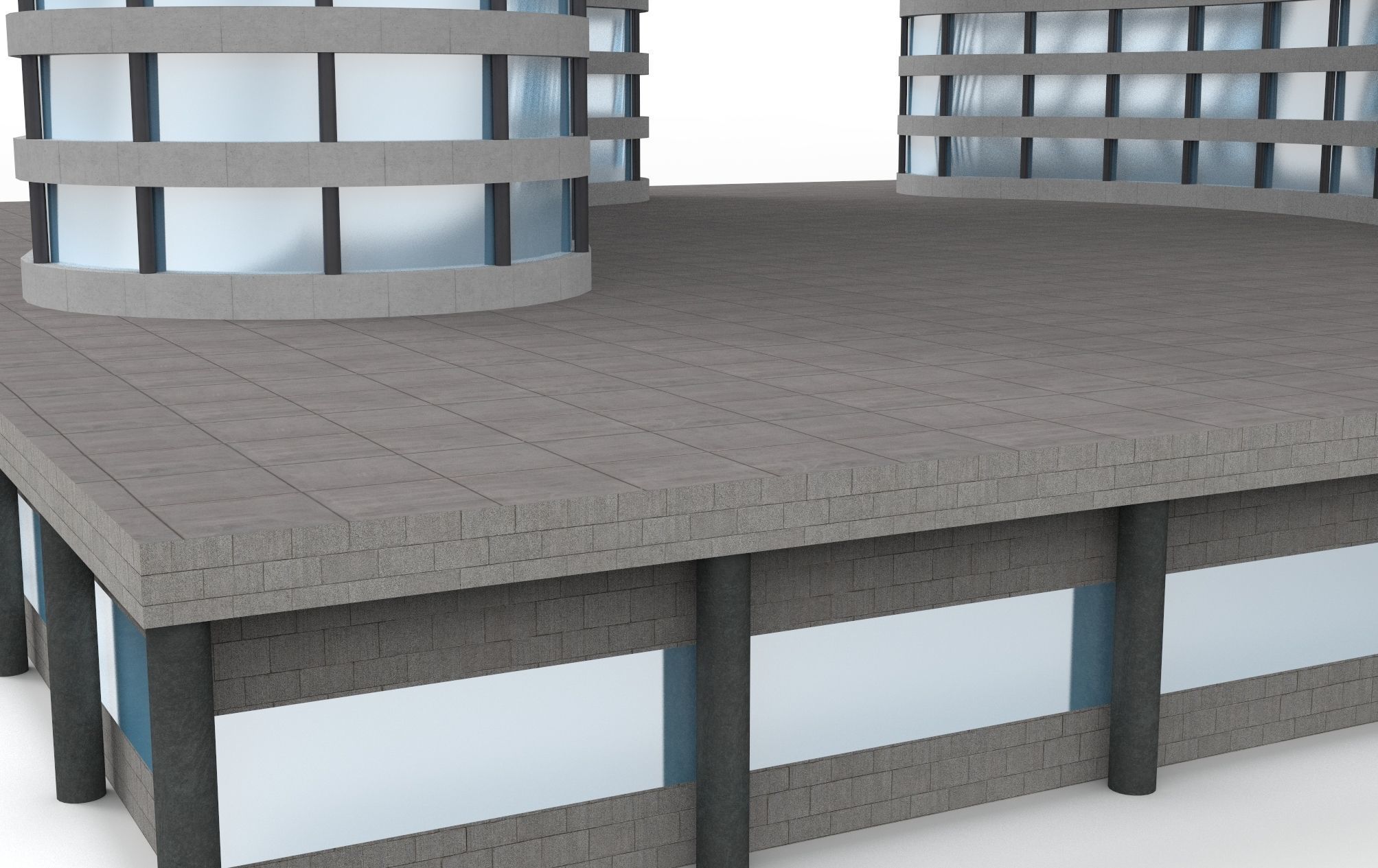 Skyscrapers Pack 7 modern commercial buildings 3D model_9