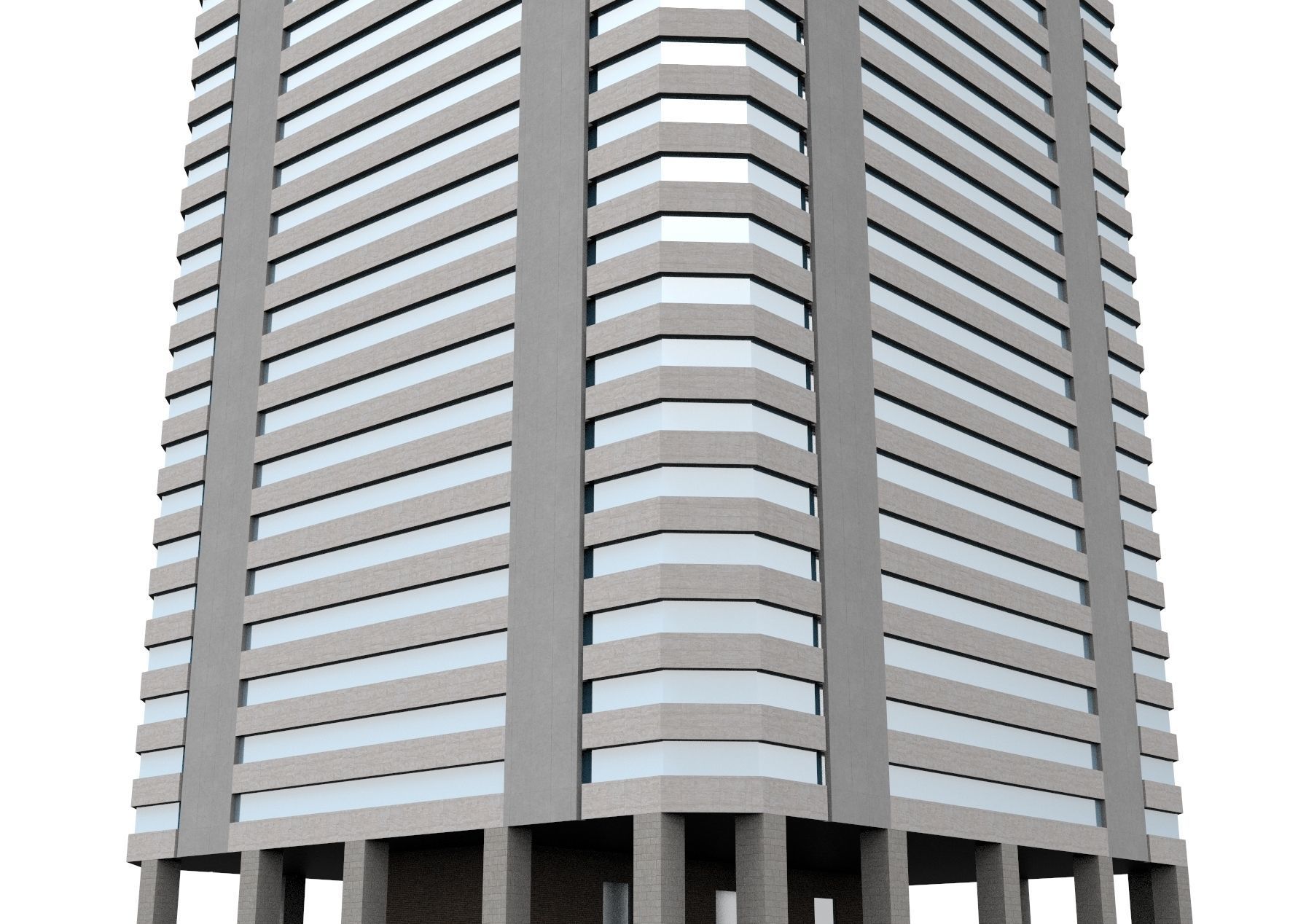 Skyscrapers Pack 7 modern commercial buildings 3D model_5
