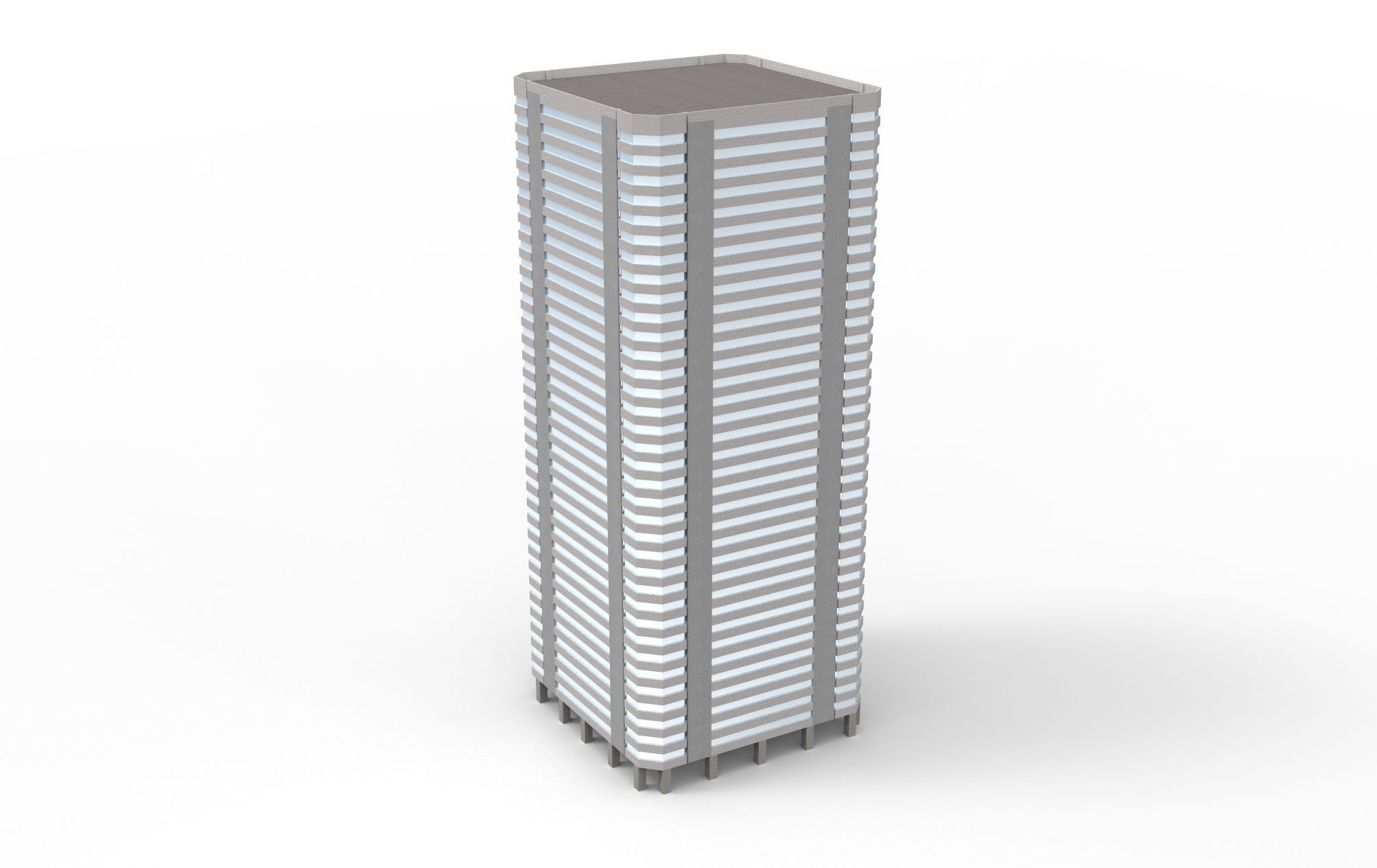 Skyscrapers Pack 7 modern commercial buildings 3D model_4