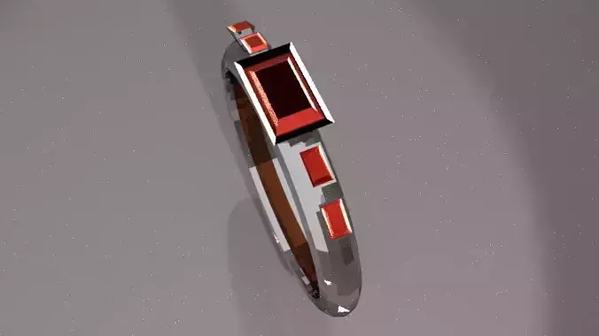 Low Poly Beautiful Three Red Stone Ring Jewelry Semi Realistic B