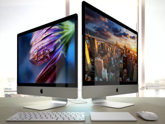 Apple iMac 2015 4k 5k RETINA with Accessories 3D model