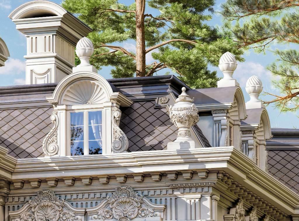 Classic vase for decoration of the facade and interior 3D model_3