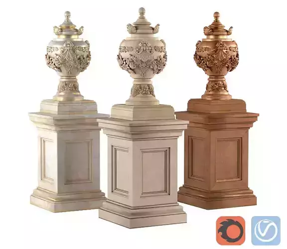Classic vase for decoration of the facade and interior