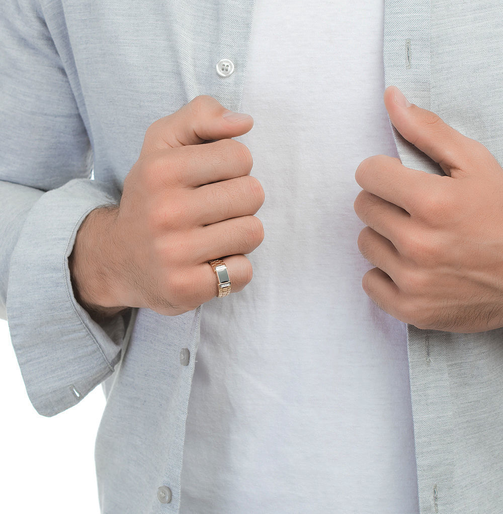 Black enamel wedding ring  for men 3D print model_1