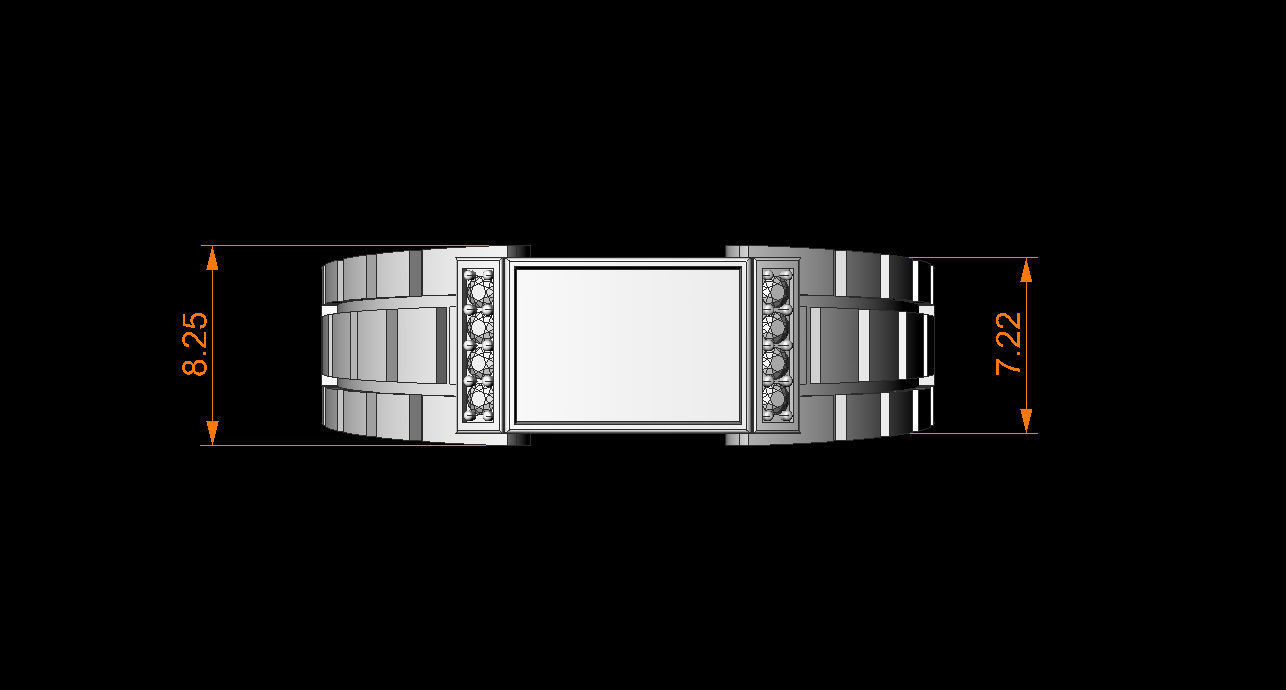 Black enamel wedding ring  for men 3D print model_3