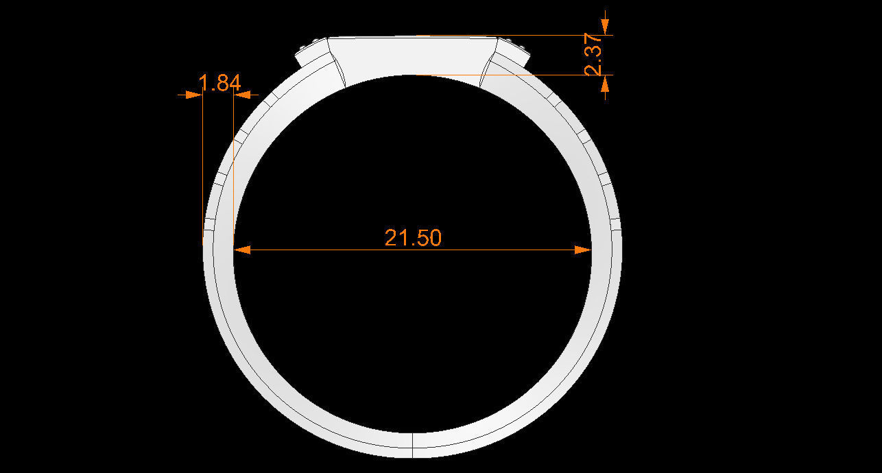 Black enamel wedding ring  for men 3D print model_2