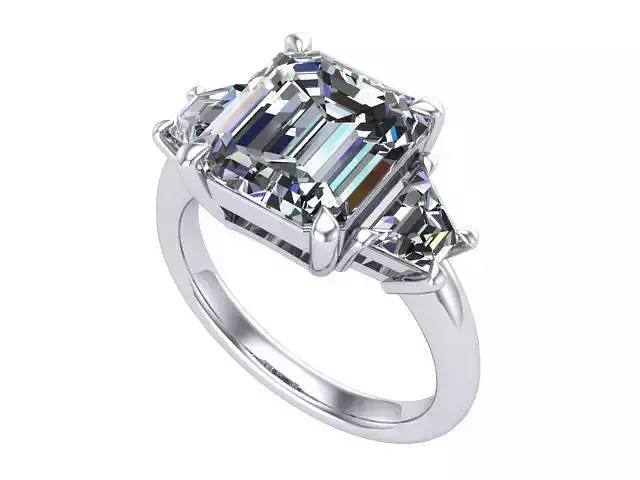 Trap three stone ring