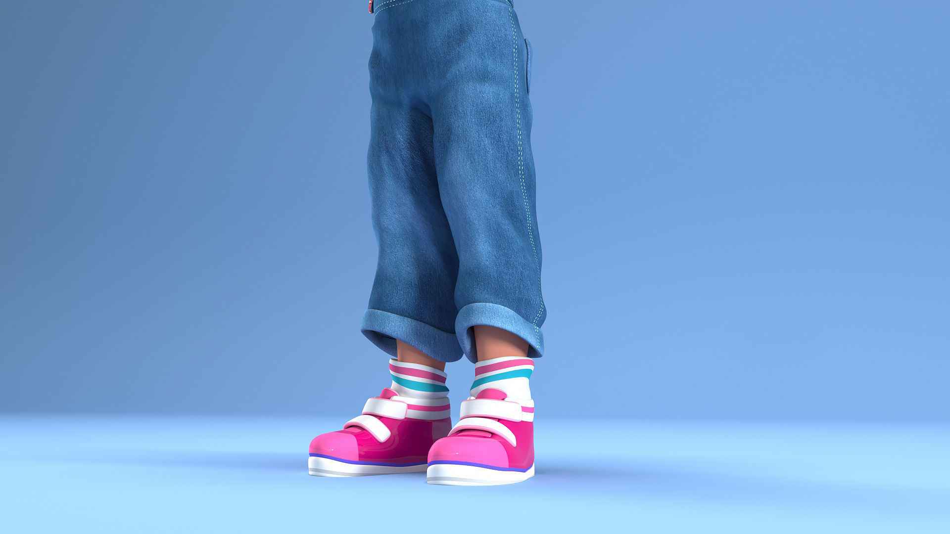 CARTOON GIRL - riggged child  3D model_6