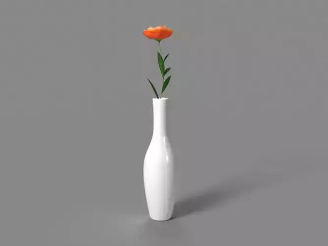 Porcelain Vase With Flower