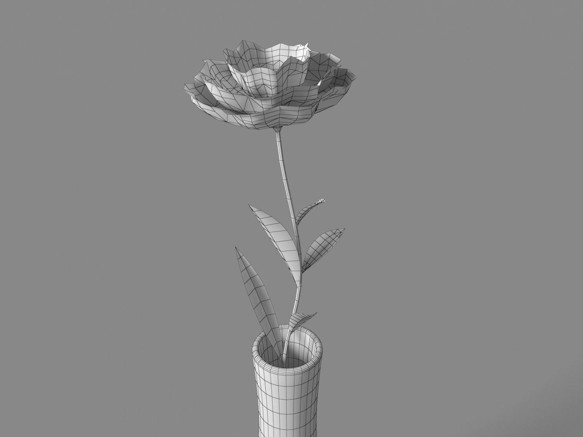Porcelain Vase With Flower 3D model_9