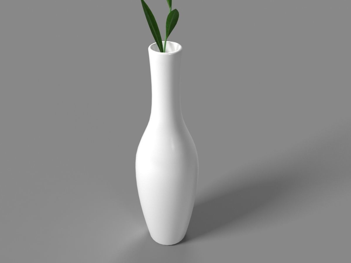 Porcelain Vase With Flower 3D model_2