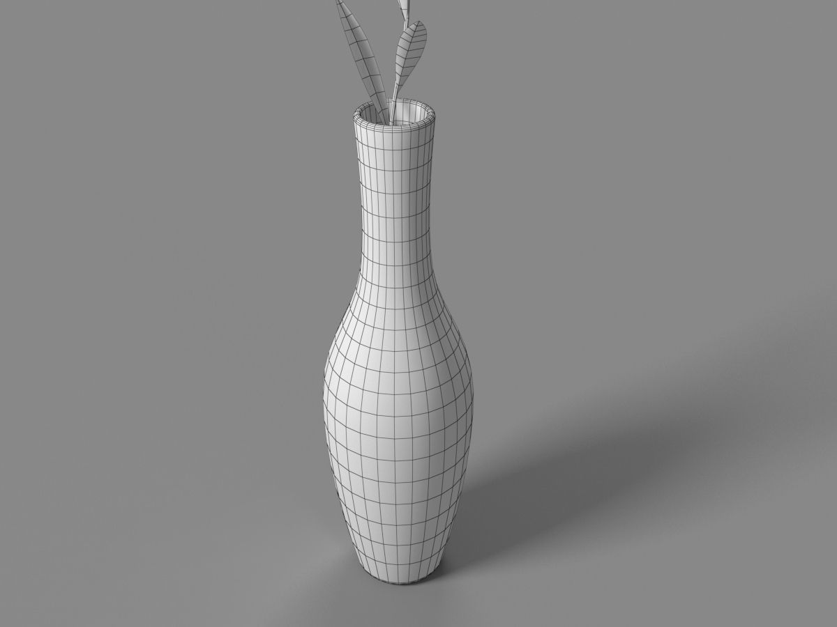 Porcelain Vase With Flower 3D model_8