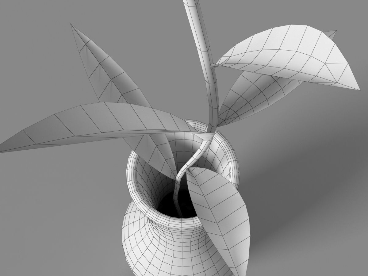 Porcelain Vase With Flower 3D model_10