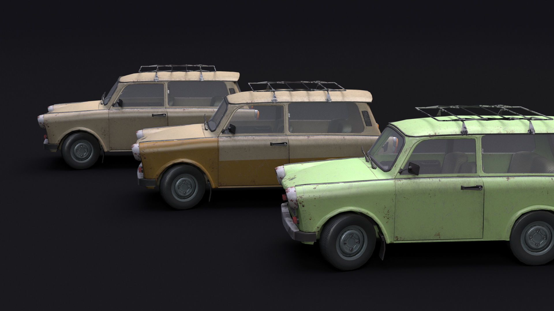 Trabant 601 Kombi 1965 Low-poly 3D model_18