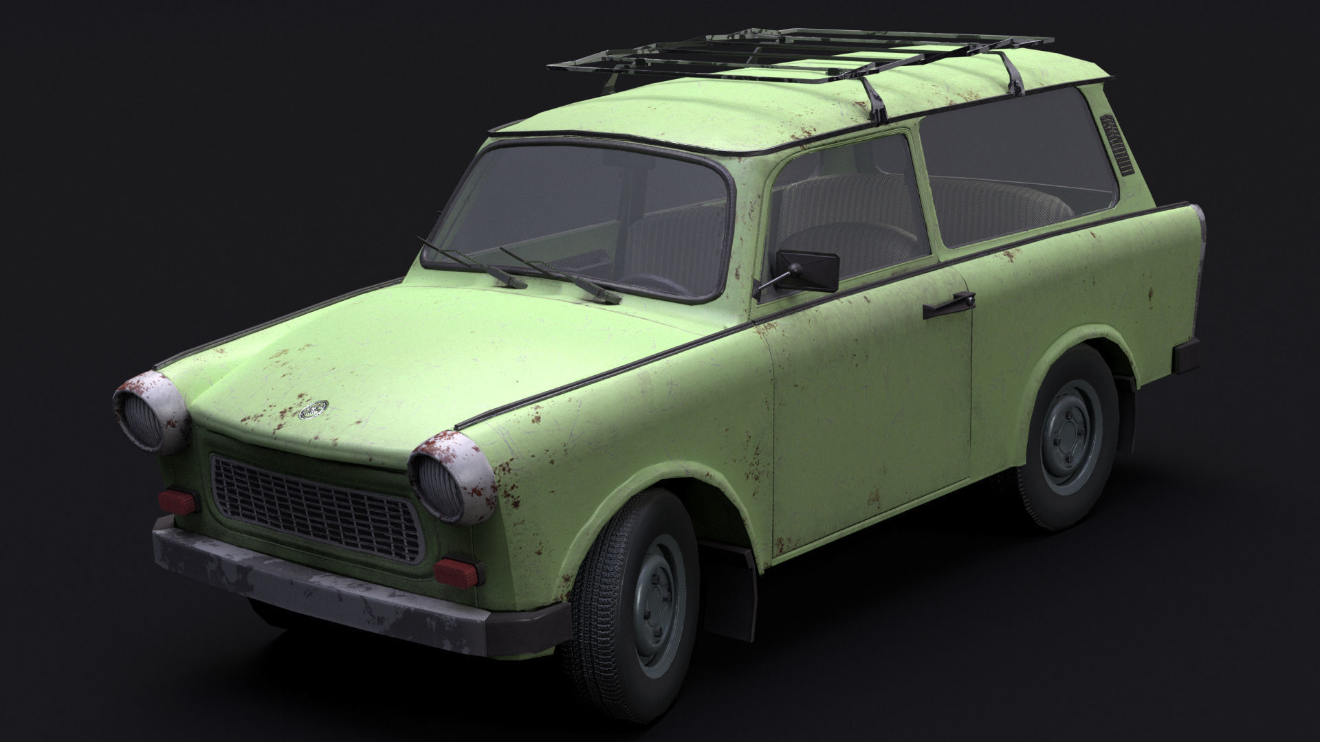 Trabant 601 Kombi 1965 Low-poly 3D model_14