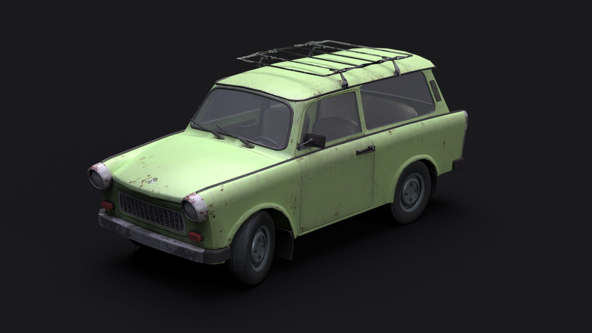 Trabant 601 Kombi 1965 Low-poly 3D model_5