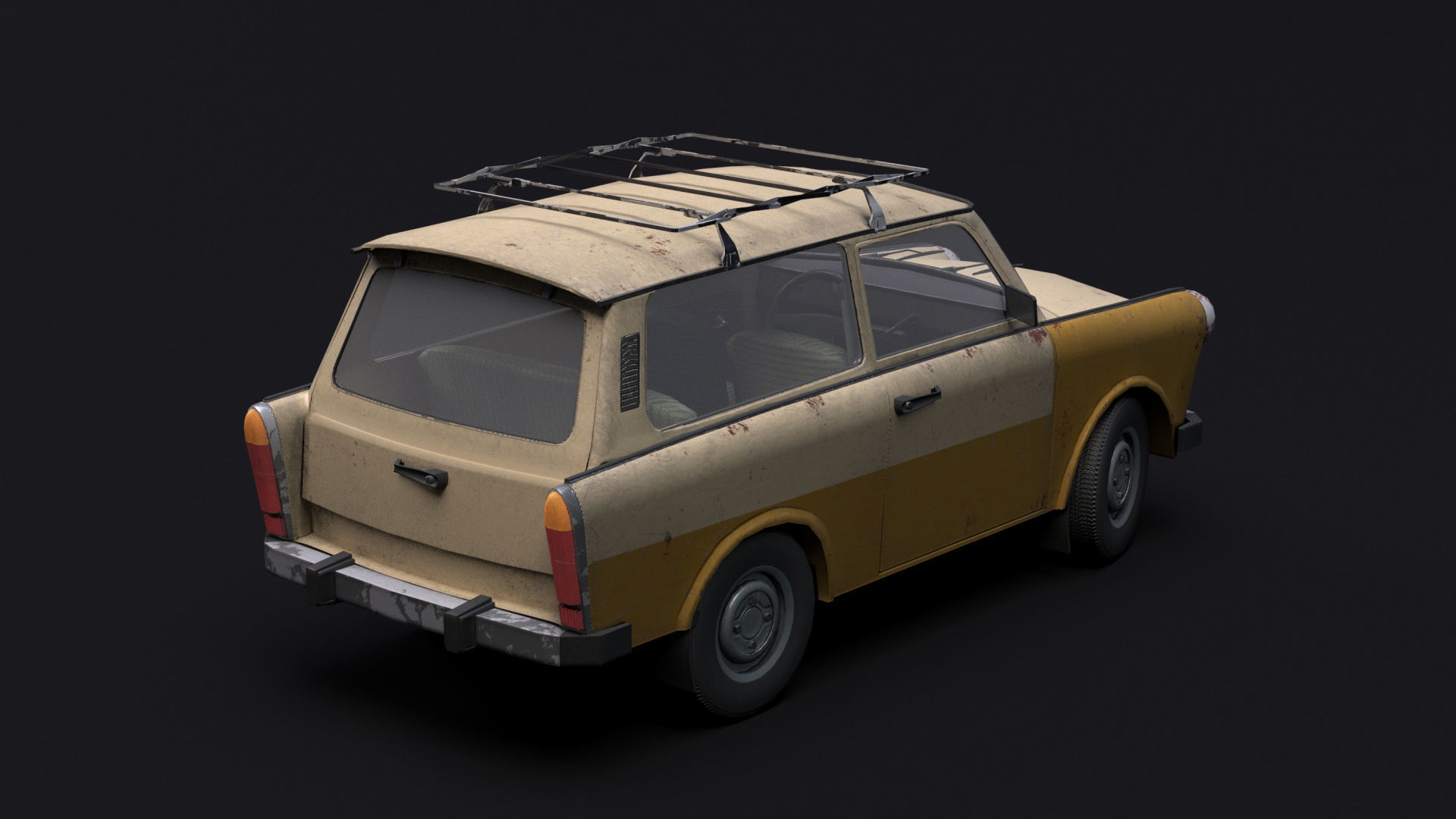 Trabant 601 Kombi 1965 Low-poly 3D model_20