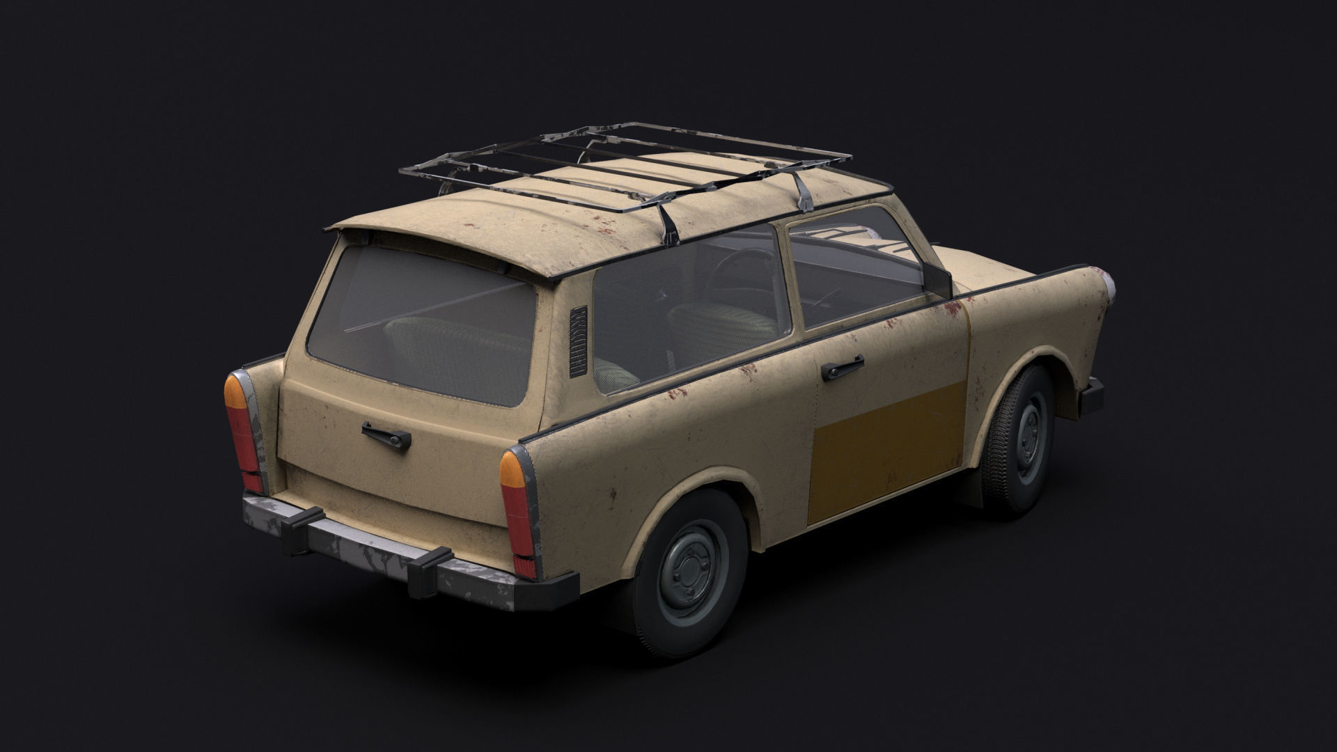 Trabant 601 Kombi 1965 Low-poly 3D model_19