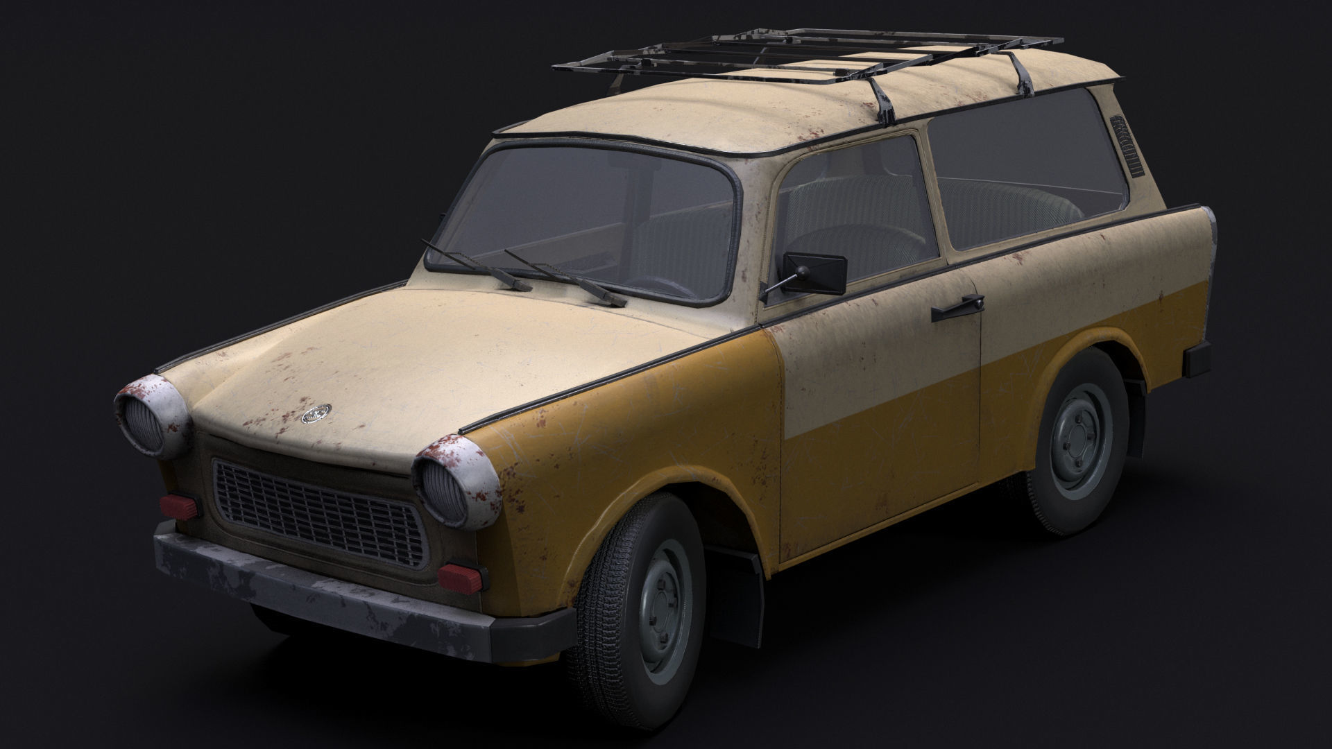 Trabant 601 Kombi 1965 Low-poly 3D model_15