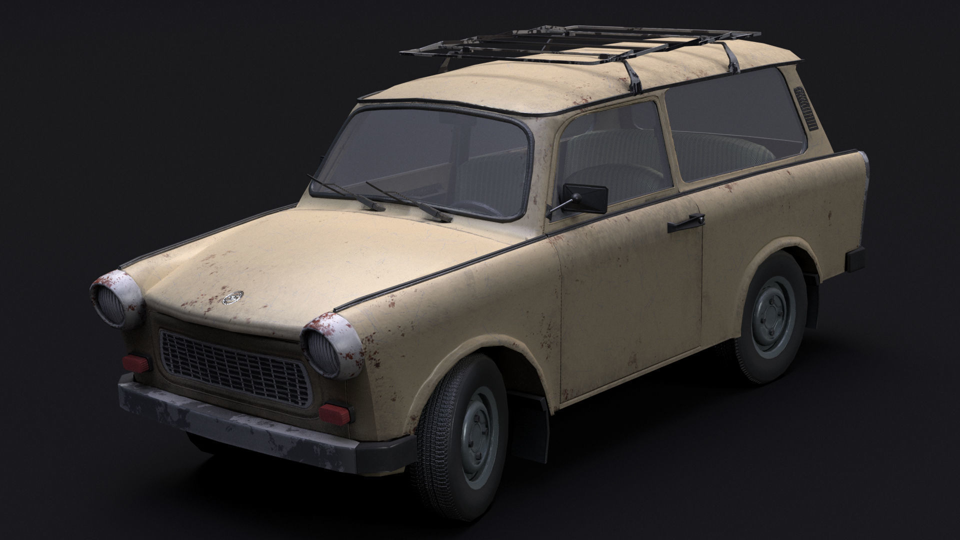 Trabant 601 Kombi 1965 Low-poly 3D model_16