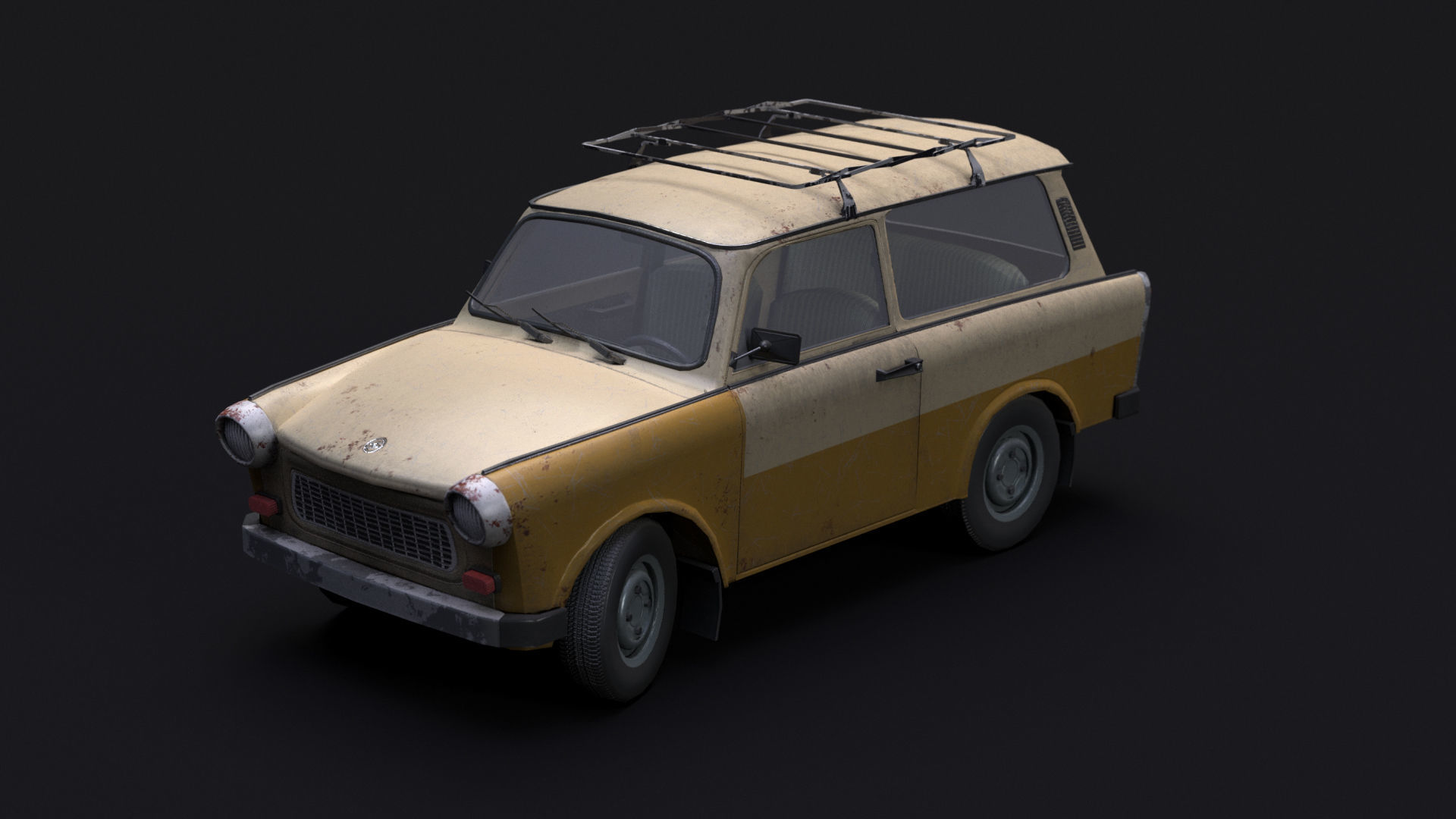 Trabant 601 Kombi 1965 Low-poly 3D model_4