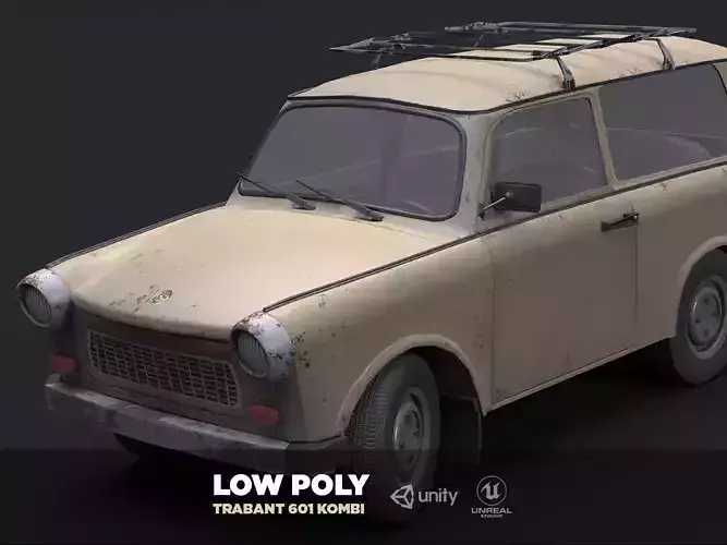 Trabant 601 Kombi 1965 Low-poly 3D model