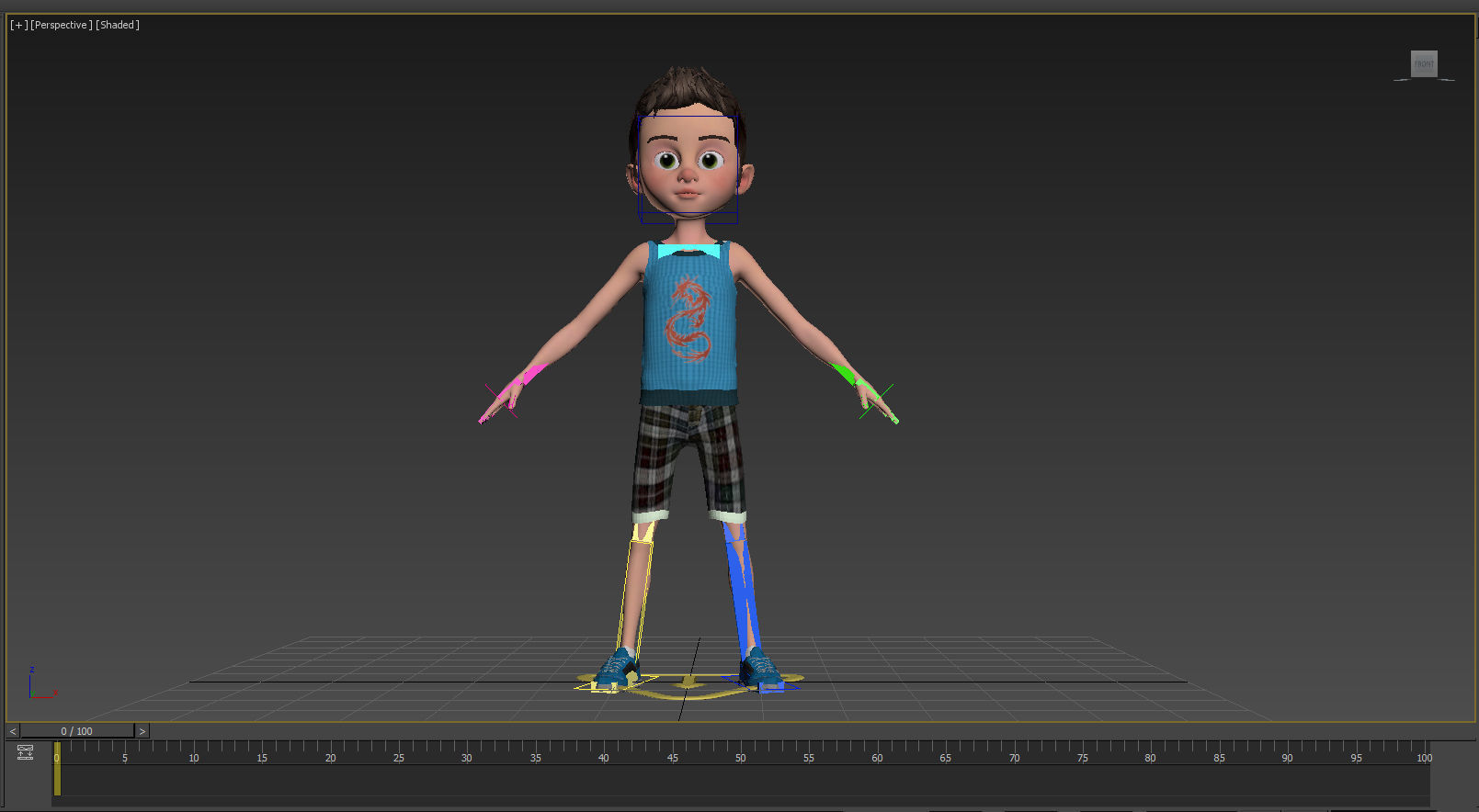 CARTOON CHILD 2 - boy rigged 3D model_18