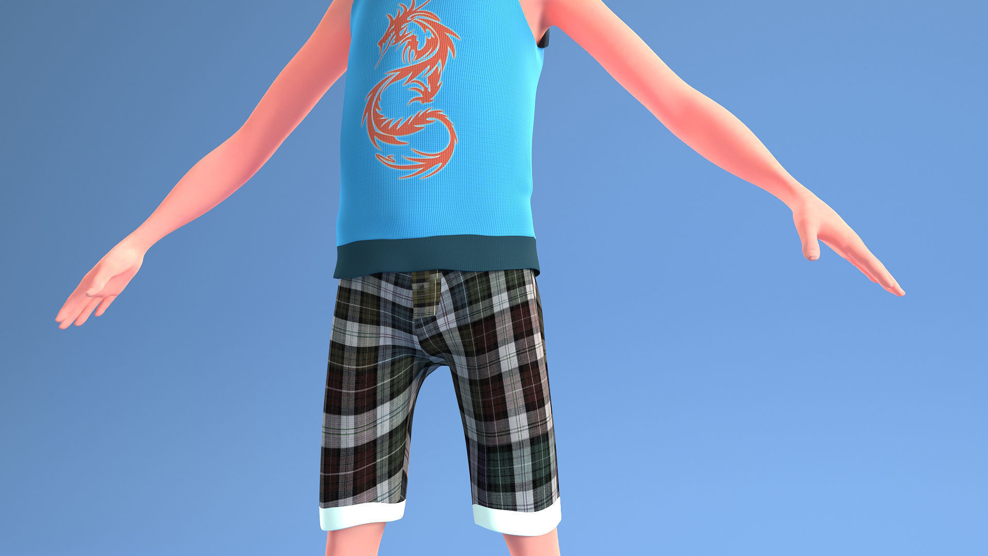 CARTOON CHILD 2 - boy rigged 3D model_7