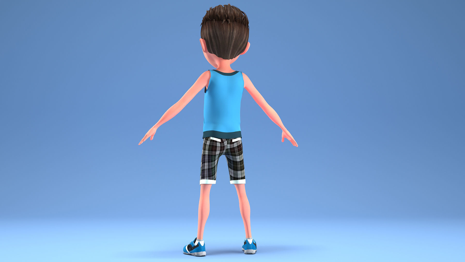 CARTOON CHILD 2 - boy rigged 3D model_5