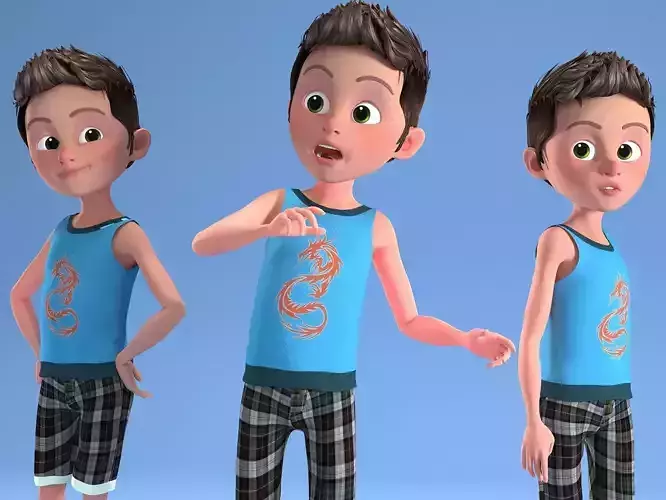 CARTOON CHILD 2 - boy rigged