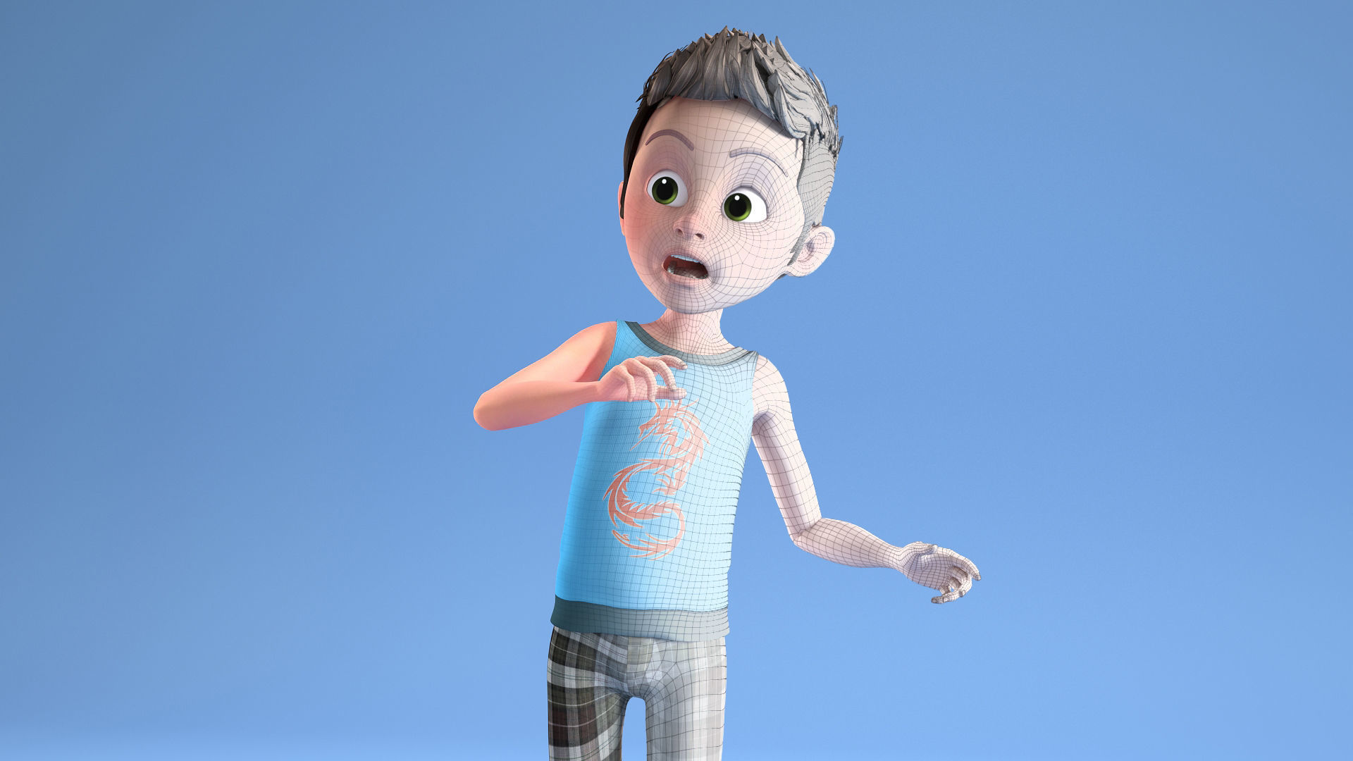 CARTOON CHILD 2 - boy rigged 3D model_17