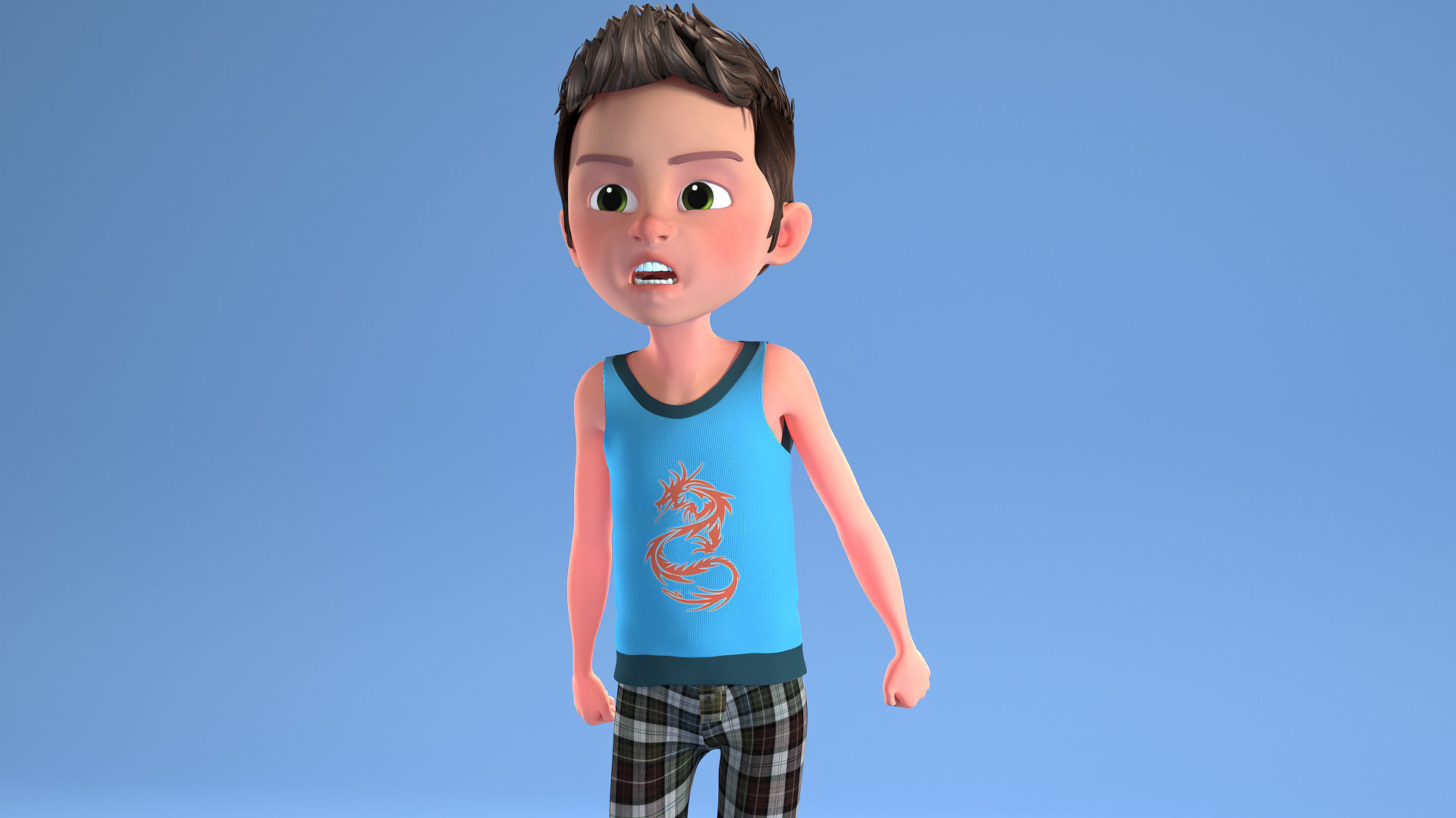 CARTOON CHILD 2 - boy rigged 3D model_10