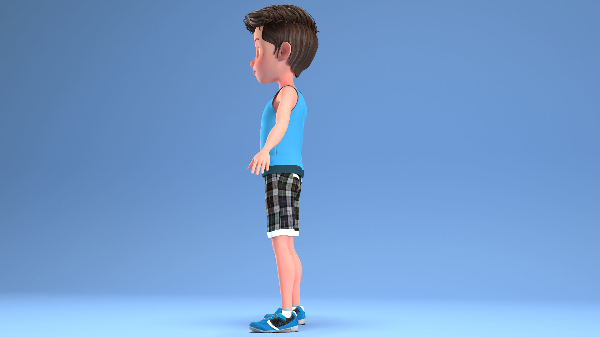 CARTOON CHILD 2 - boy rigged 3D model_4