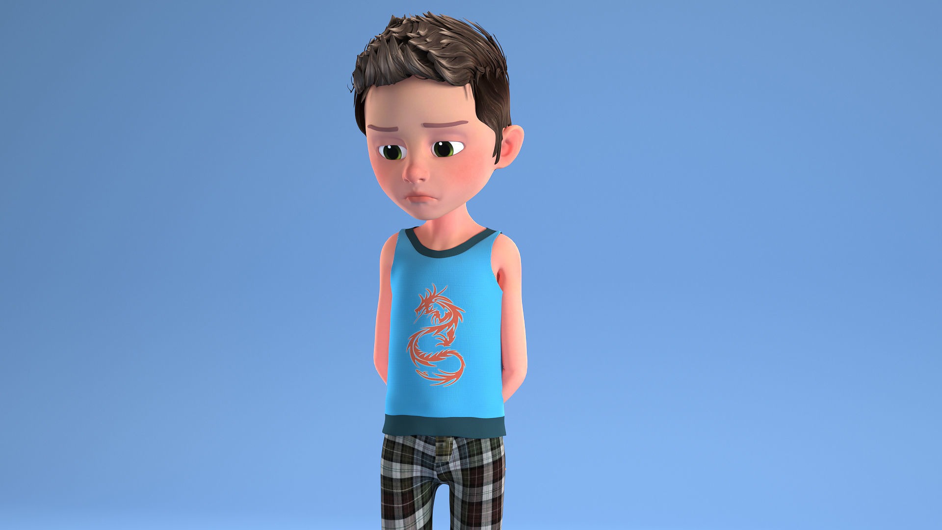 CARTOON CHILD 2 - boy rigged 3D model_13