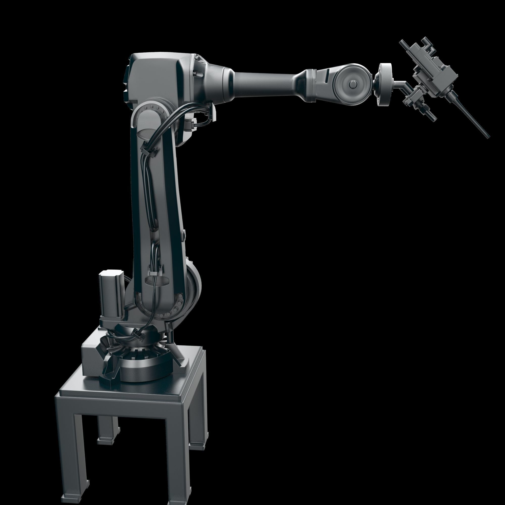 Robot arm manipulator SHOT PEENING for components 3D model_13