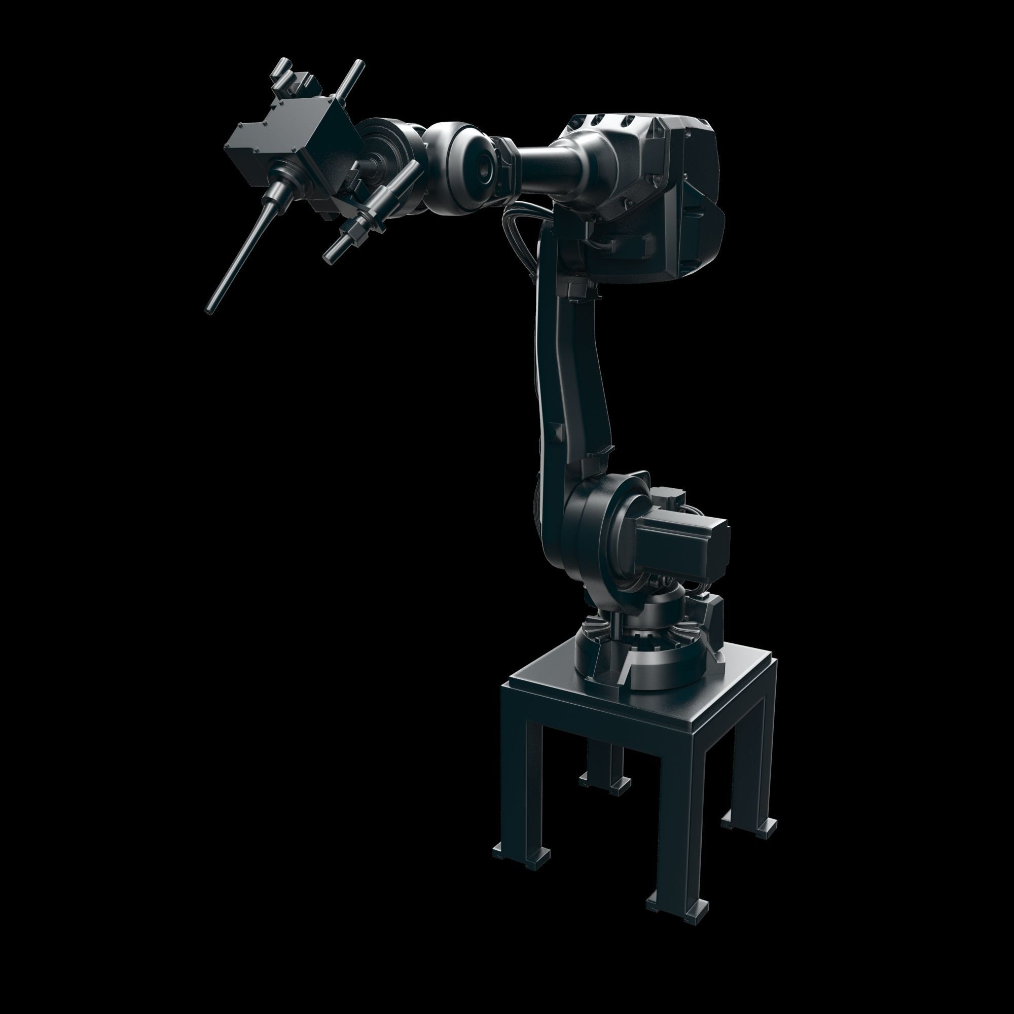 Robot arm manipulator SHOT PEENING for components 3D model_7