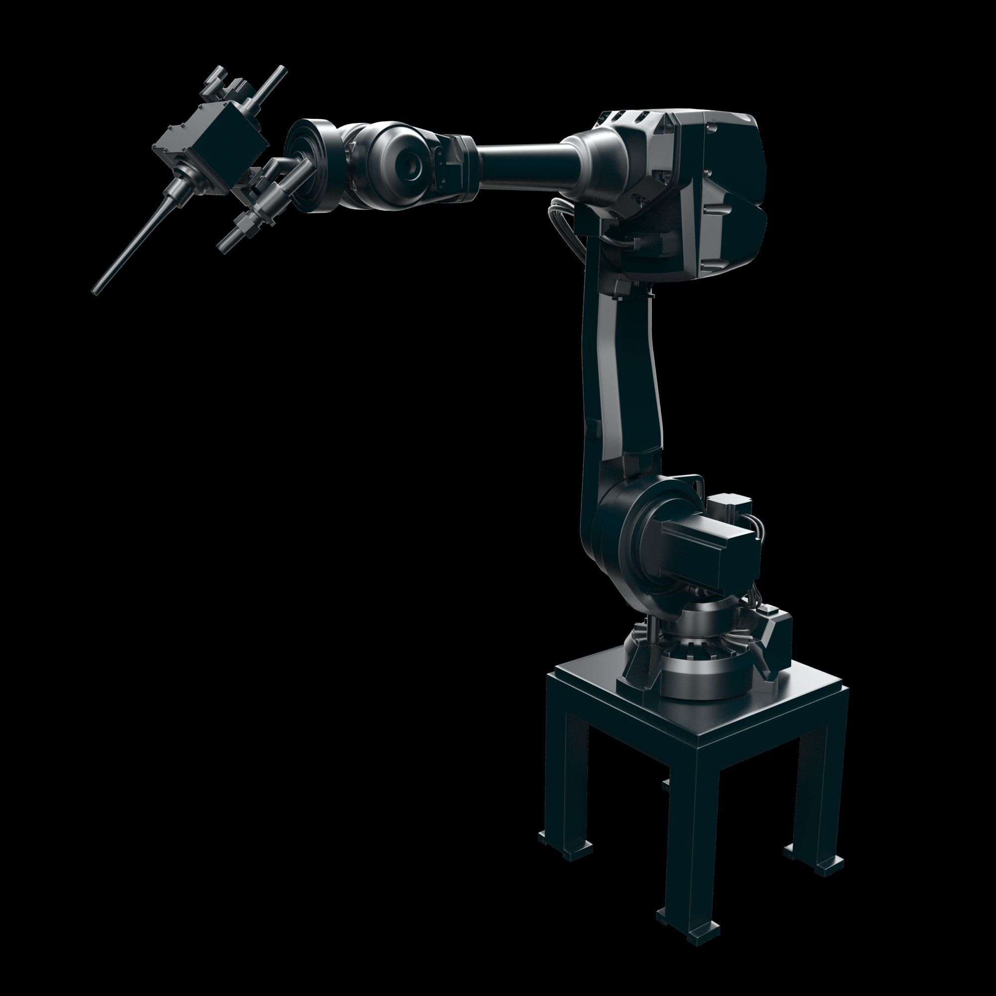 Robot arm manipulator SHOT PEENING for components 3D model_21