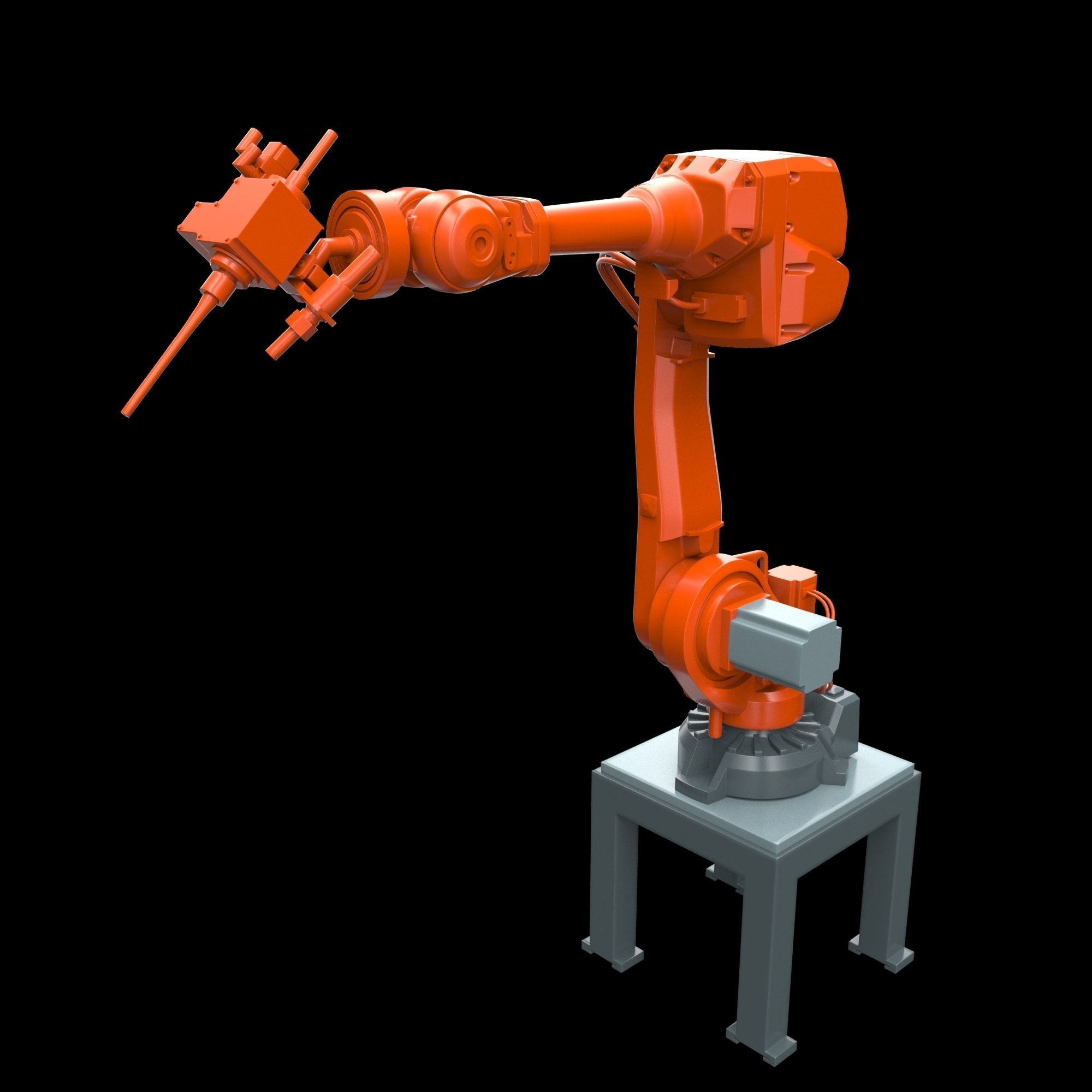 Robot arm manipulator SHOT PEENING for components 3D model_35