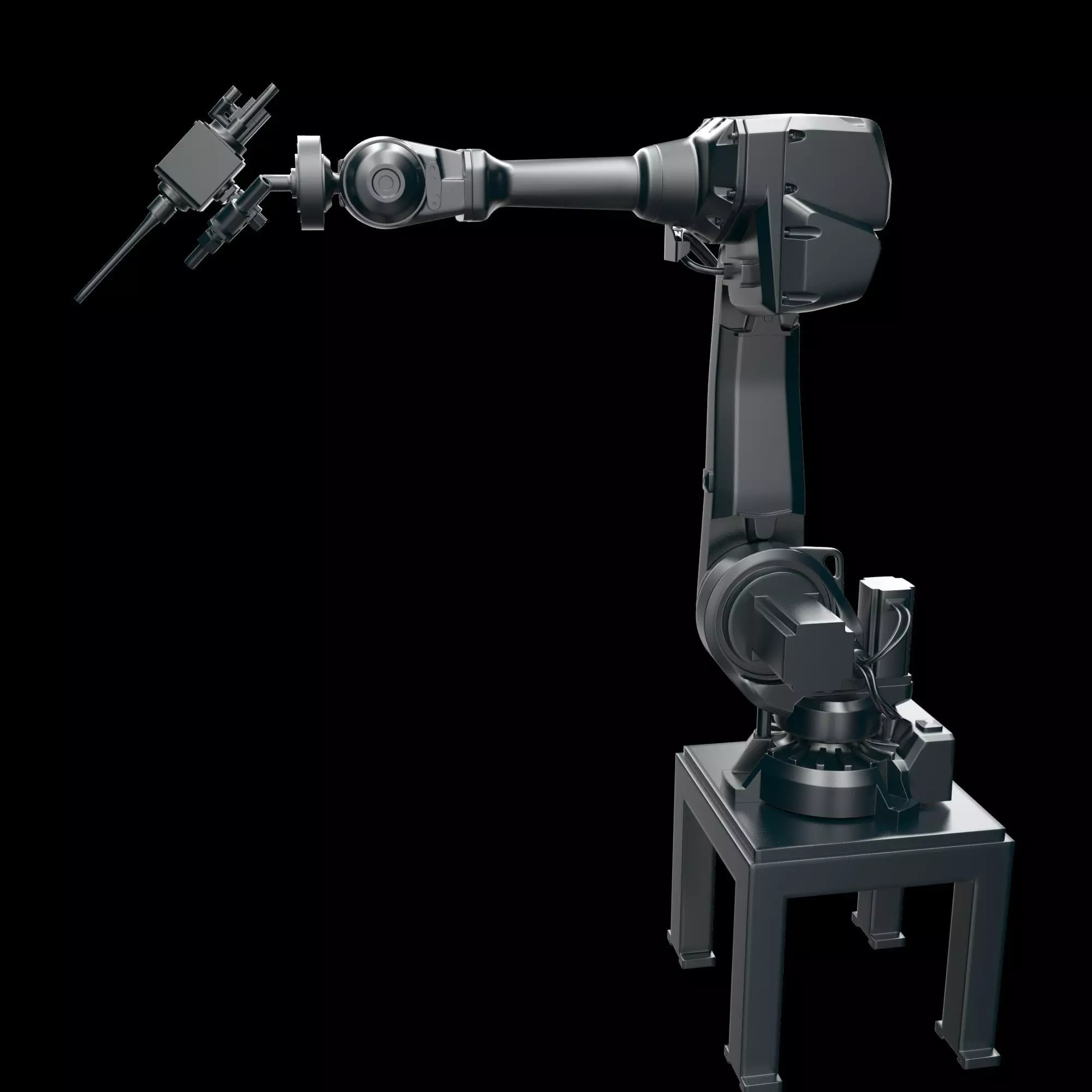 Robot arm manipulator SHOT PEENING for components 3D model_0