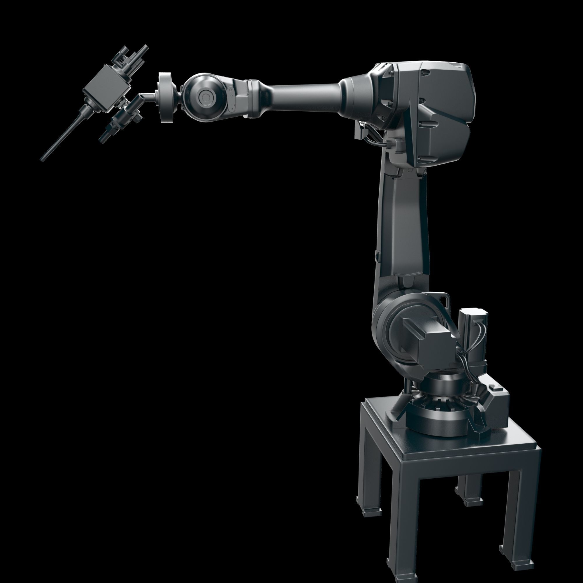 Robot arm manipulator SHOT PEENING for components 3D model_20