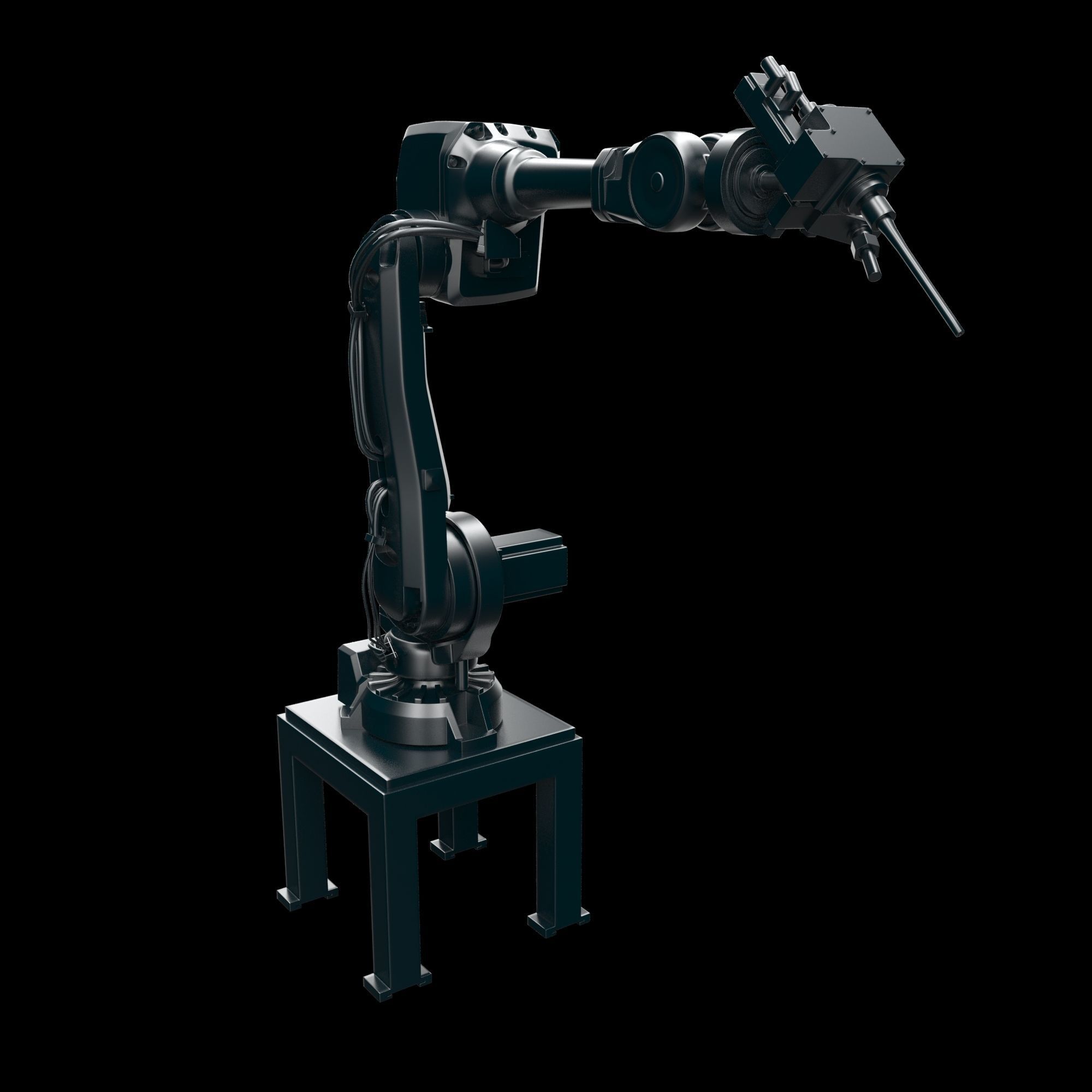 Robot arm manipulator SHOT PEENING for components 3D model_10