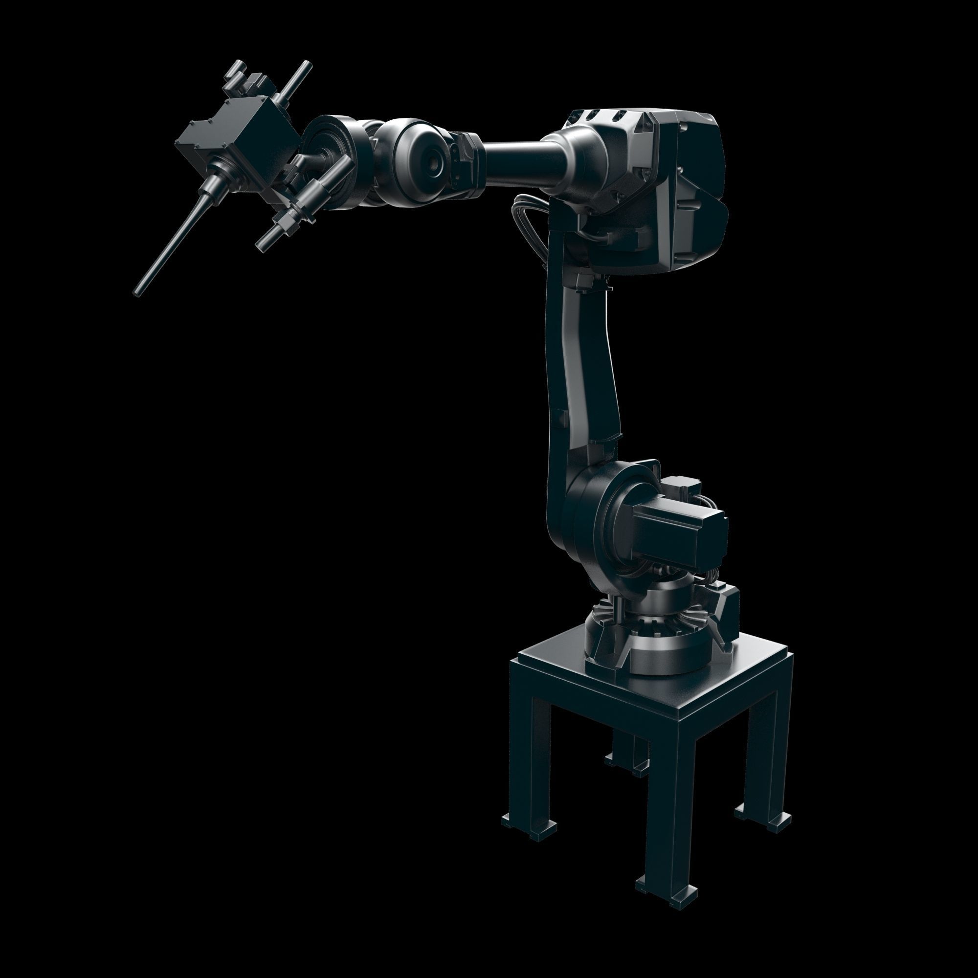Robot arm manipulator SHOT PEENING for components 3D model_24