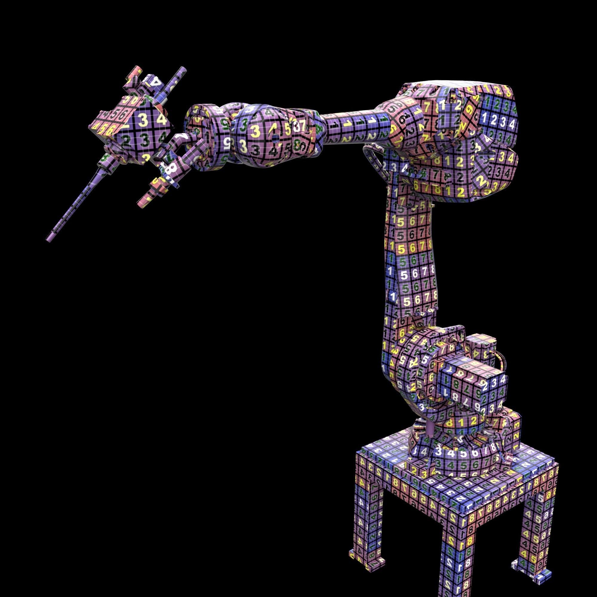 Robot arm manipulator SHOT PEENING for components 3D model_3