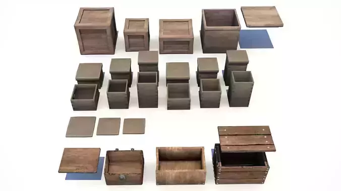 Wooden Crates and Boxes Pack