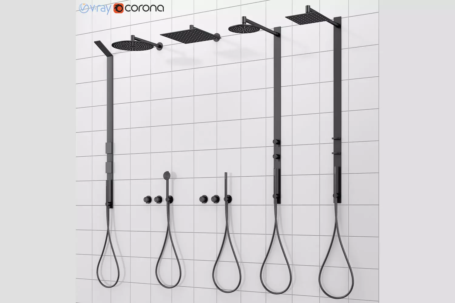 Shower systems and faucets CEA DESIGN set 40 3D model_0