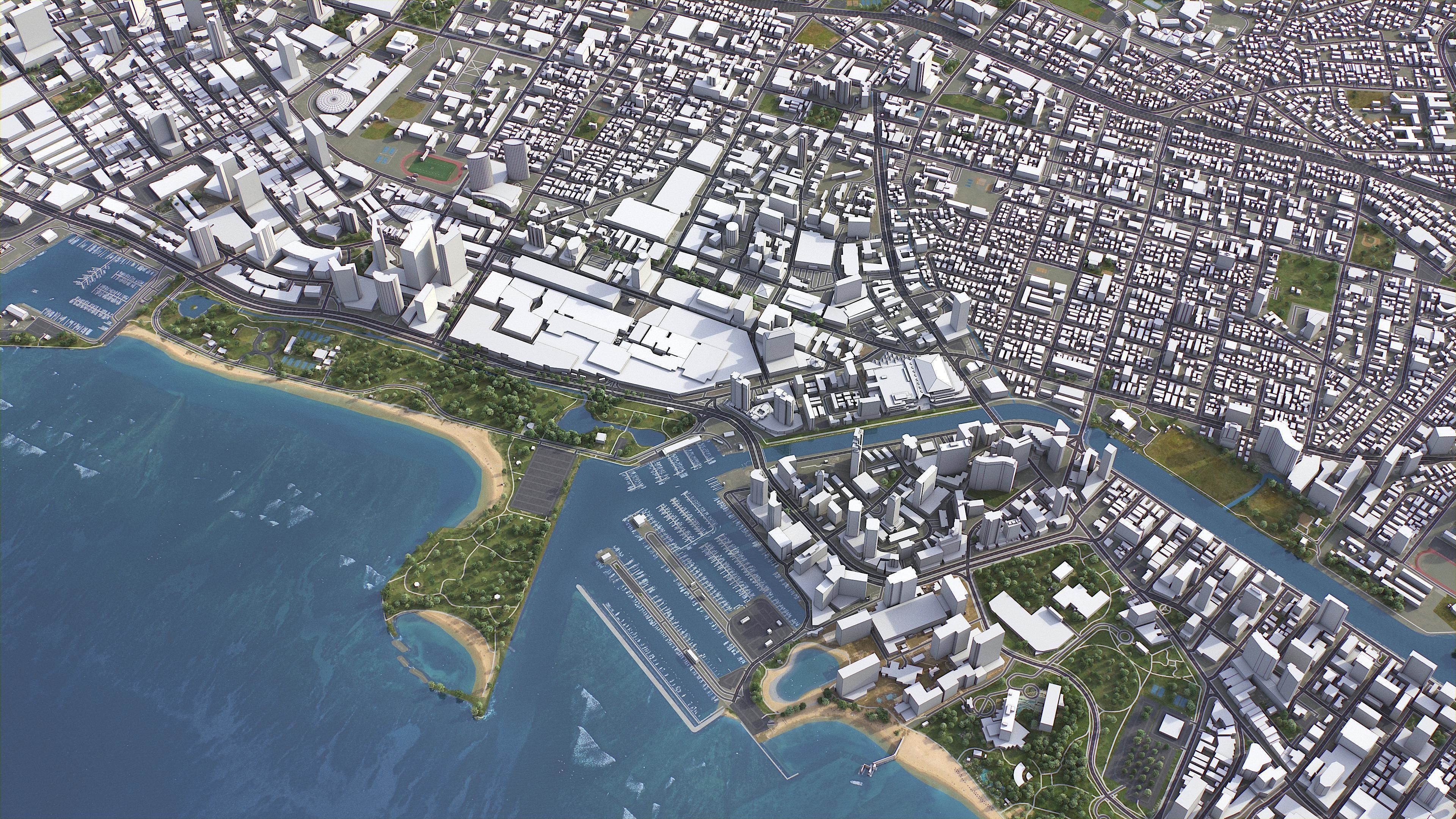 Honolulu Low-poly 3D model_2