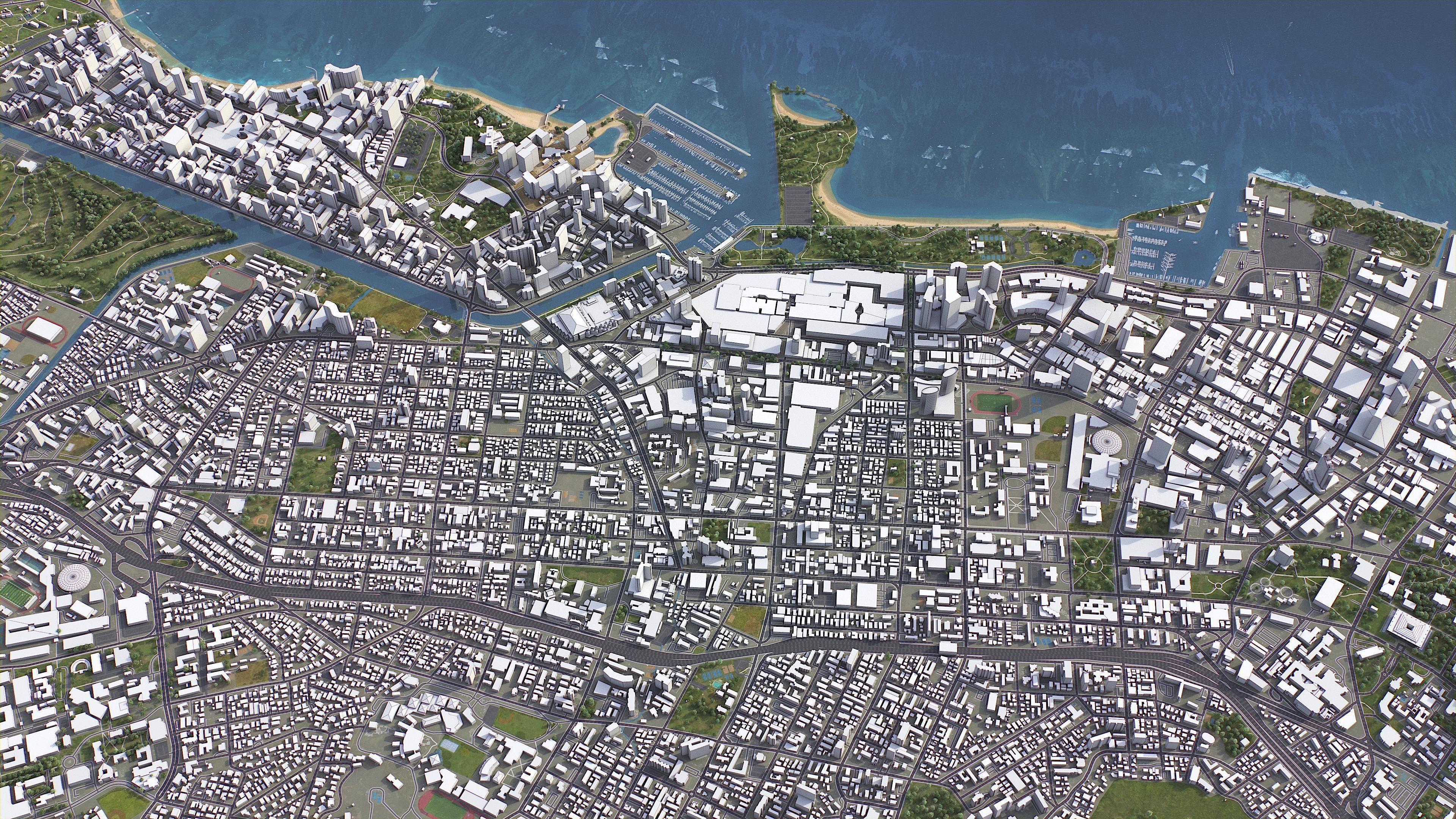 Honolulu Low-poly 3D model_5